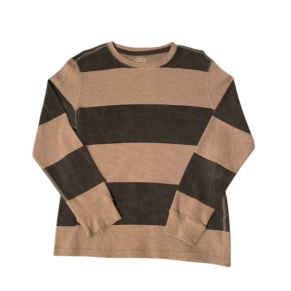 Brown Striped Grunge Sweater
